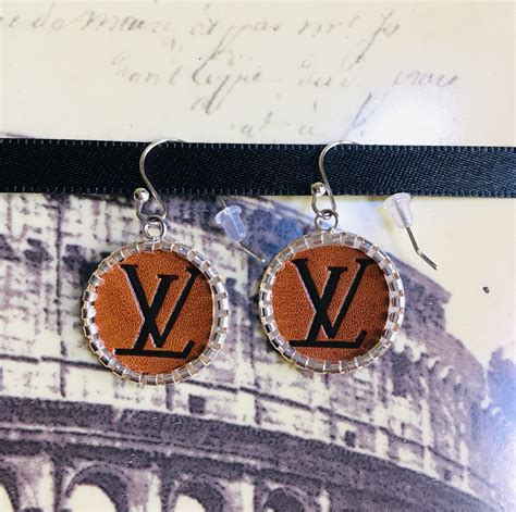 earrings lv|upcycled lv earrings.